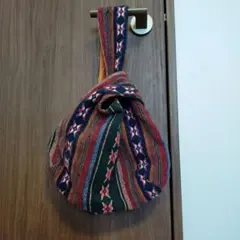 多色ストライプ柄 ハンドバッグ