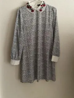 【sister jane 】【BEAMS】ドット柄刺繍襟ワンピース S