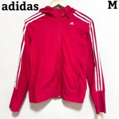 adidas トラックジャケット 濃いピンク M ジャージ パーカー ３本ライン