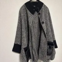 セール中~8/28 Cruciani ヘリンボーン ポンチョ ケープコート