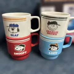 コストコ限定スヌーピー スタッキングマグカップ4個セットPEANUTS