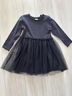 H&M 黒長袖ワンピース 18M 86センチ