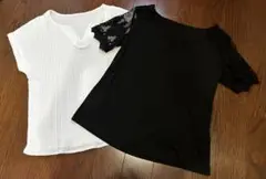 新品2枚set!! 白黒トップス Tシャツ&シャツカットソー