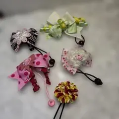 【新品】キッズ用ヘアゴム 5点セット リボン 花柄
