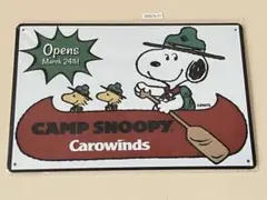 PEANUTS スヌーピー CAMP SNOOPY ブリキ看板 インテリア