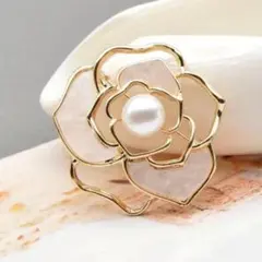 ブローチ　バラ　小さめ　お花　上品　卒業式　入学式　結婚式　フォーマル　パール