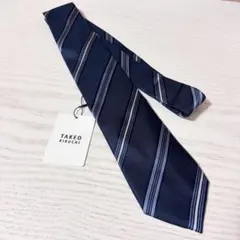 TAKEO KIKUCHI ネイビー ストライプ ネクタイ