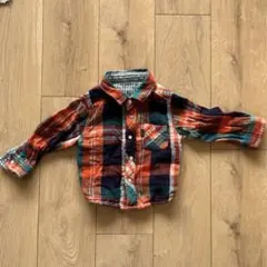 オレンジ×グリーンリバーシブルシャツ80サイズ