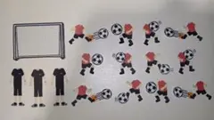 サッカー★赤×黒★色紙・寄せ書き用シール12枚セット★卒業引退アルバム卒団