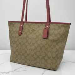 コーチ シグネチャー A4収納 トートバッグ F58292 pvc レザー