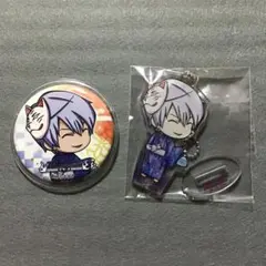 BLEACH 市丸ギン ツリビレ 缶バッジ・アクリルキーホルダーセット