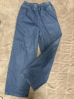 美品！2回の使用！Mサイズ　ワイドレッグデニムパンツ