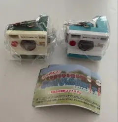 シールが作れる！インスタントカメラ型シールメーカーマスコット　グリーン&ブルー