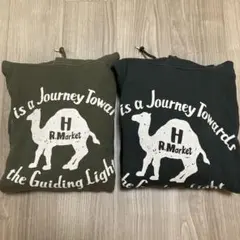 ハリウッドランチマーケット キャメルパーカー　2色セット　ブラック&オリーブ