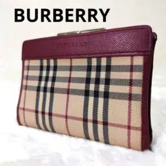 BURBERRY BLUE LABEL 折財布 ノバチェック ロゴ金具 レッド - メルカリ