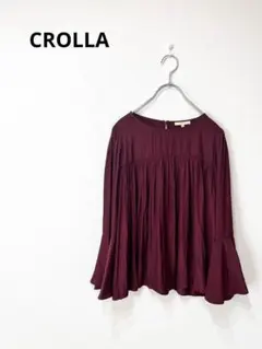 CROLLA ギャザーブラウス フレアスリーブ ボルドー 上品 きれいめ 秋色のサムネイル