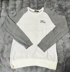BURBERRY BLACK LABEL セーター グレー/ホワイト