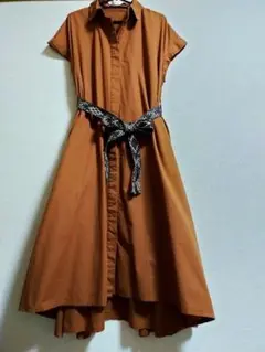 2way シャツワンピ 茶色 M