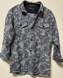 291295=HOMME メンズ シャツ 七分袖 総柄 サイズ2 日本製のサムネイル