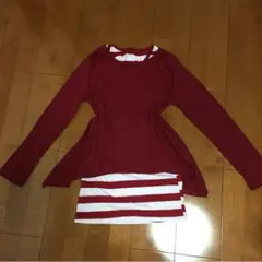 韓国ボーダーチュニックトップス2枚セットMスナイデルslyemodamurua