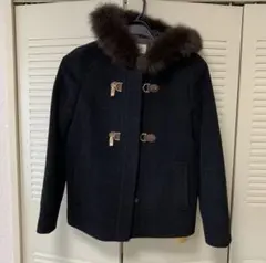 anySiS ファー付きダッフルコート 黒