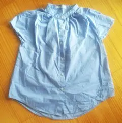 うさぎ刺繍入り　フレンチスリーブシャツ