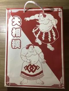 相撲デザインのショッピングバッグ
