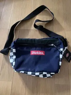 Dickies ネイビー チェッカーショルダーバッグ