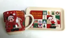 ディズニー クリスマスミッキーサンタクローススーベニアマグカッププレート2025