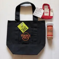 TRADER JOE'S 限定トートバッグ 黒 ミニバック　ピンクソルト
