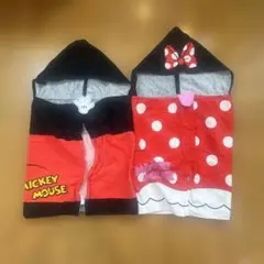 ミッキー、ミニーマウス フード付きタオル