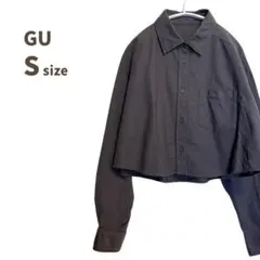 【GU】長袖シャツ ショート丈 グレー Sサイズのサムネイル