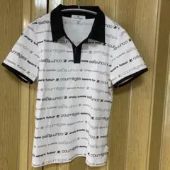 courrèges ポロシャツ サイズ38 ホワイト/ブラック