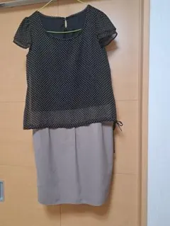 NATURAL BEAUTY BASIC　ドット柄セット風ワンピース