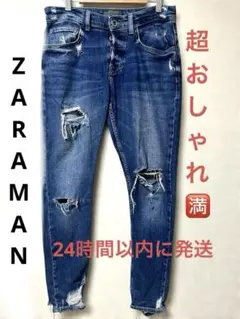 ZARA MAN スキニーデニムザラ ダメージ　スキニー ジーンズ クラッシュ