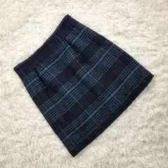 ミッシュマッシュ　ミニスカート　タイトスカート【2】チェック柄　秋冬　グリーン
