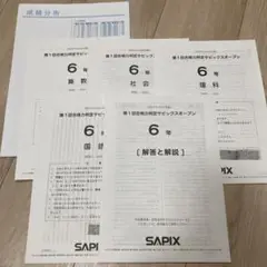 第1回合格力判定サピックスオープン 6年 サピックス 2021年9月26日実施