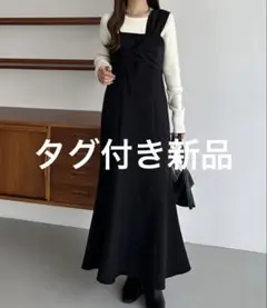 callautia アシメデザインマーメイドキャミワンピース　黒　XL