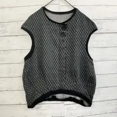 ツイード調 ベスト ブラック M相当 きれいめ 秋冬 レディース フェミニン