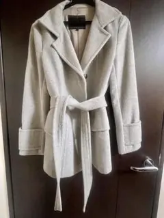 【美品】リフレクト グレー ダブルブレストコート ベルト付き