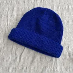 キッズ　ニット帽　ブルー