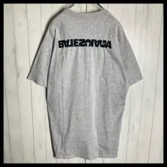 美品】バレンシアガ センター刺繍ロゴTシャツ EST1917 紺 ネイビー
