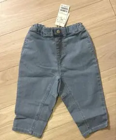 【新品未使用】プティマイン　デニムパンツ　90 ブルー