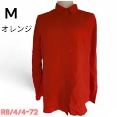 美品OLD NAVY オレンジ 長袖シャツ M薄手春夏