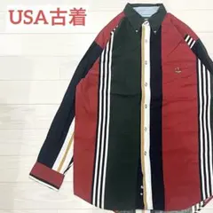 80's90's ヴィンテージ IVY CREW ボタンダウンシャツ ストライプ