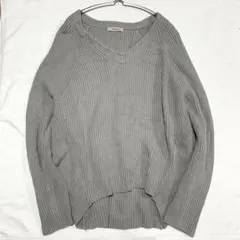 【メデューム】ニット セーター 綿混 Vネック 長袖 シンプル 44