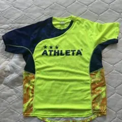 ATHLETA 上下インナー付きセットアップ　蛍光イエロー ネイビー O シャツ