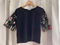 夏服　春服　OLIVE des OLIVE 刺繍フリルスリーブTシャツのサムネイル