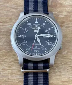 セイコー ファイブ ミリタリー 美品 自動巻 SEIKO5 セイコー5 腕時計 メンズ 自動巻き 手巻付き ミリタリー