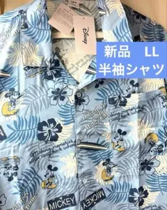 ミッキー　ミニー　ハワイ　総柄　アロハシャツ　半袖　ディズニー　Alohaのサムネイル